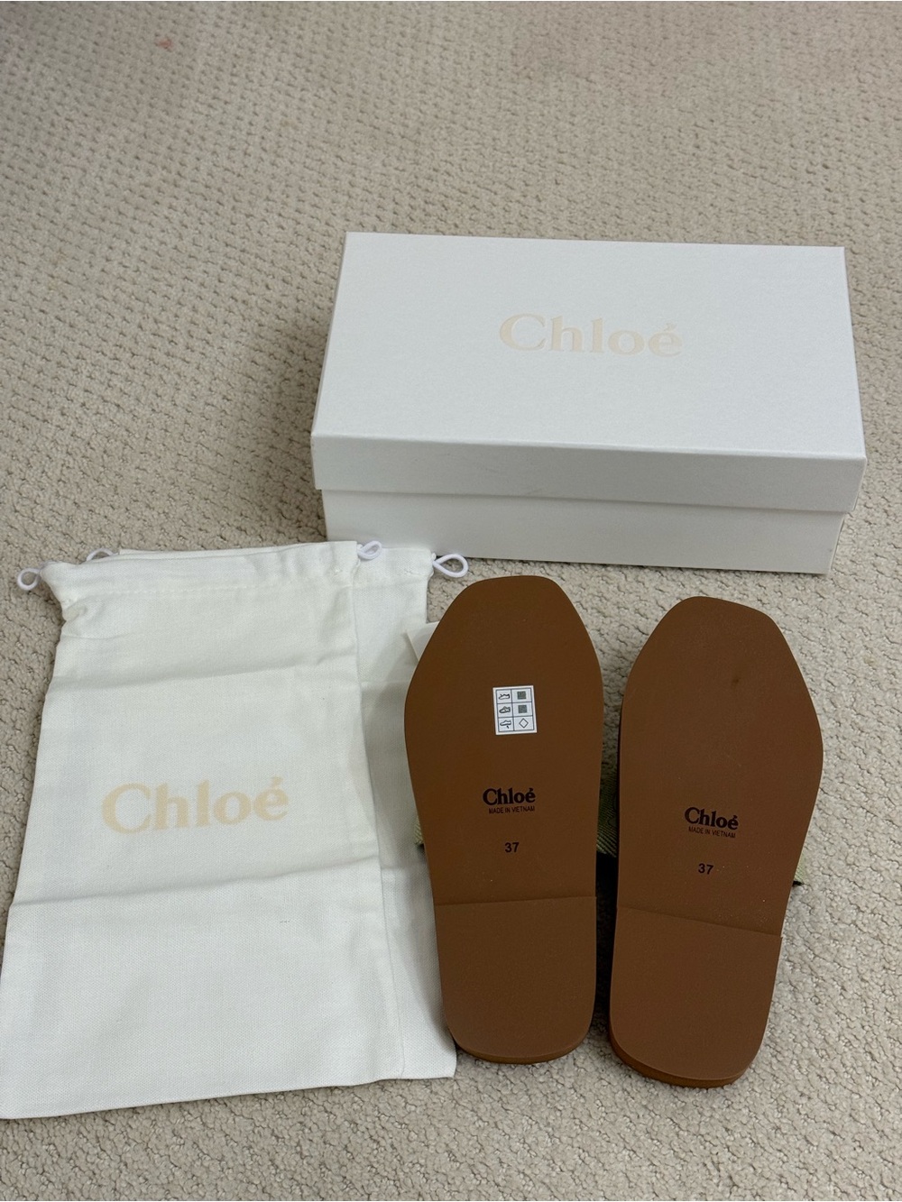 Chloé Woody Slides Hazy Green size 37 - Picture 2 of 3
